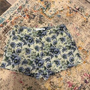 Altar'd State Blue Floral High Waist Shorts